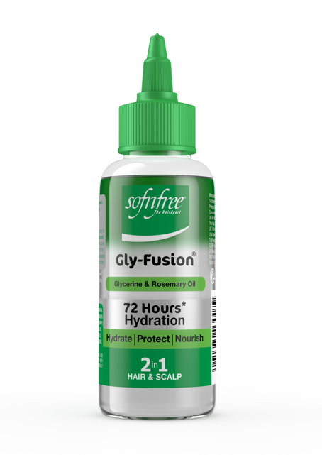 SOFN’FREE GLY-FUSION GLYCERINE
& ROSEMARY OIL 2 IN 1
HAIR & SCALP TREATMENT